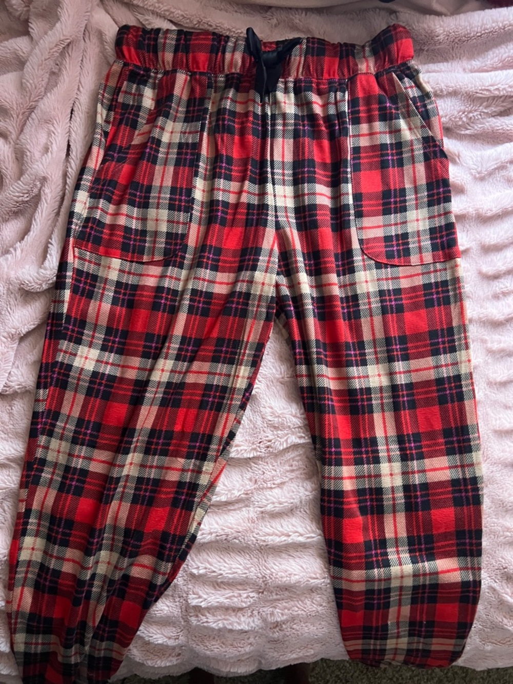 Red Plaid Flannel Lounge Pants